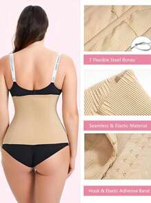 1 pièce Ceinture amincissante pour le ventre des femmes à fermeture à crochet et à œil sans couture, multicolore. Gaine de taille, corset de maintien de la taille, accessoire de gym sans bord qui roule. Sports et extérieur.