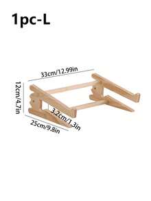 1pc/2pcs Wooden Laptop Stand, Elevated Gaming Laptop Stand, Elevated Computer Desktop Cooling Base - Wood Color - View 12