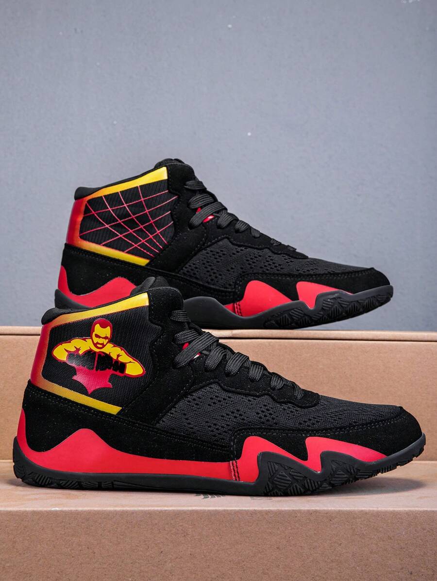 TACHUAN 1 Pair Women's Professional Wrestling Shoes, High-Top Fighting Boxing Training Shoes, Kickboxing Muay Thai Martial Arts Shoes