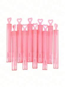 12 件粉色迷你便携式试管泡泡棒（空），婚礼、生日派对礼物 - 粉色 - 查看 7