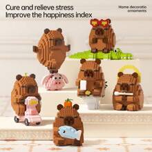 1 Mignon Capybara Adulte 14+ Blocs de Construction, 300+pièces, Cadeau d'Anniversaire, Série Animaux DIY Blocs de Construction, Décoration de Bureau, Soulagement de la Pression, Soulagement du Stress, Décoration de Collection Maison, Poupée d'Assemblage, Ornement de Bureau, Cadeau de Fête, Cadeau Fête des Pères, Cadeau de Mariage, Décoration de Mariage, Cadeau de Remise des Diplômes