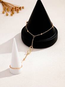 1 buc Inel de deget cu conector în formă de 8, la modă și simplu, pentru femei, accesorii zilnice, mărimea ca standard principal, nu cantitatea de boabe