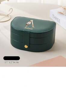 1pc 3-Tier Jewelry Organizer Box, Large Capacity Multi-Purpose Custom Personalized Name/Text Jewelry Storage Box PU Leather High-End Exquisite Earrings Necklace Multi-Compartment Jewelry Box - Ideal Gift For Bridesmaids, Birthday, Anniversary, Valentine's Day, Wedding, Best Friend, Mom, Wife, Excellent For Travel