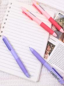 2pcs Random Colors Erasable Gel Pens, Black Ink, Heat Erasable, High-Quality Oil-Based Ink, Smooth Writing, No Blob, Erase Easily With Built-In Eraser For Convenient Correction, Helps Develop Proper Grip Back To School