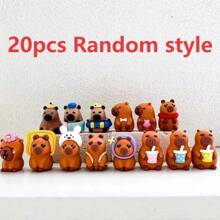 20pcs Silicone Adorable Capybara Series Pencil Toppers, Cute & Fun Stationery Decoration, Home Decor, Bag Charms, Phone Straps, Car Ornaments, DIY Craft Supplies, Ideal For Holiday Gifts, Back To School Rewards
