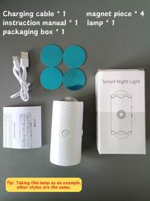 1pc Modern Creative Gradient Lamp, Smart Motion Sensor, On/Off Control, USB Charging, Ambient Nightlight, Multi-Color Changing, Suitable For Bedroom, Bathroom, Hallway, Living Room And Other Scenarios, Smart Home Decor Light