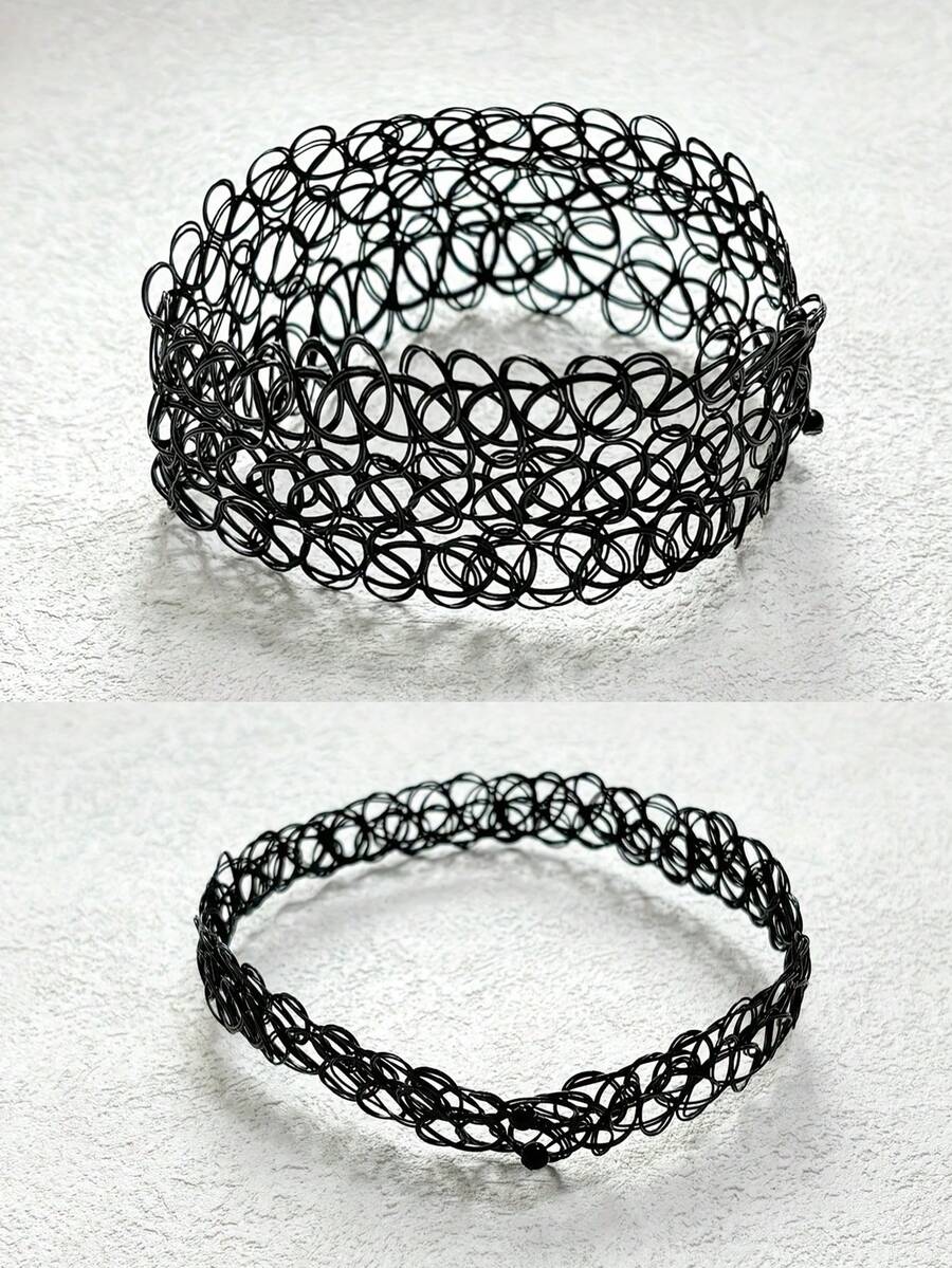 1/2 件简约鱼线颈链/吊坠项链，适合女士 - 彩色 - 查看 1