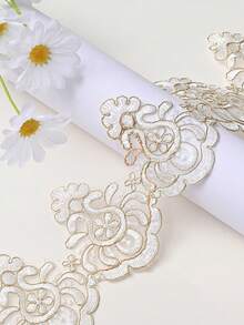 New Multi-Color Lace Embroidery Bone Trim Net Fabric For DIY Clothing, Wedding Dress, Accessories/ Length: 91.4cm/ Width: 10cm - Multicolor - View 6