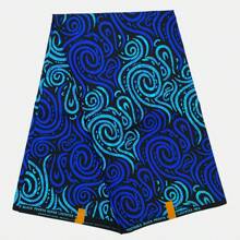 2,8 yardas/5,6 yardas Tela estampada africana de cera con patrón de ondas azules, tela reversible de geometría multicolor de poliéster, estilo Ankara, adecuada para impresión de fiestas, manualidades de costura DIY, decoración del hogar y artesanía, lavar a mano únicamente - Ideal para entusiastas del bricolaje y artesanos - Adecuado para proyectos de acolchado, costura y decoración de interiores, vendido por yarda