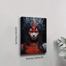 1pc Framed Canvas Poster, Goddess Of Demons, Blood-Red Decor, Fantasy Art Style Wall Art Canvas Paintings, Ideal Gift For Bedroom Living Room Corridor, Wall Art, Wall Decor, Winter Decor, Room Decoration, 2D Flat Print, Not 3D - Nhiều màu - Xem 8