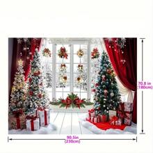 The Christmas Wonderland Snowman Background Paired With Red Curtains Is Perfect For Indoor Celebrations, Studio Photography, And Holiday Parties