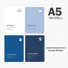 1 pezzo/4 pezzi Quaderno minimalista A5/B5 spesso, di alta qualità e stile estetico Ins, con copertina a motivi animali/cartoni animati, pagine interne spesse, blocco note portatile, quaderno semplice, per lo studio del vocabolario, per appunti, per ufficio/scuola, regalo per il ritorno a scuola, regalo di compleanno/Natale/Ognissanti/Ringraziamento, premio scolastico, forniture scolastiche, ritorno a scuola