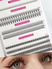 320pcs Soft Natural Individual Mink Lashes Extension Hybrid Mix, Waterproof Seamless 3D Eye Definition, Suitable For Daily Makeup Or Outdoor Events