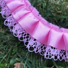 5 Yards Satin Volant Spitzenborte, elegante dekorative Umrandung für DIY Basteleien, Hochzeitsparty Dekoration, Bekleidung und Wohndekoration