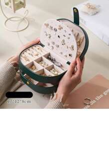 1pc 3-Tier Jewelry Organizer Box, Large Capacity Multi-Purpose Custom Personalized Name/Text Jewelry Storage Box PU Leather High-End Exquisite Earrings Necklace Multi-Compartment Jewelry Box - Ideal Gift For Bridesmaids, Birthday, Anniversary, Valentine's Day, Wedding, Best Friend, Mom, Wife, Excellent For Travel