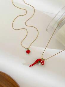 Monlansher Neue Edelstahl-Emaille-Anhänger Halskette für Frauen, handgemachter Schmuck, luxuriöser High-End-Stil für Feiertage, Partys und den täglichen Gebrauch