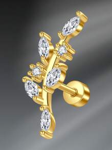 CIZME Pendientes de tuerca de acero inoxidable de 16/20 calibres para cartílago, hélice, piercings, anillos para la nariz, aro para el septum, anillos para el labio, pendientes de espalda plana para mujeres