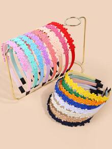 Set de 4 diademas con flores coloridas para niñas - Diademas con diseño de dulces de colores llamativos, accesorios de pelo populares para niños para uso diario y eventos - Multicolor - Ver 2