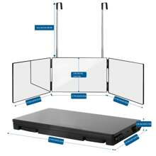 1 szt. Pro-składane lustro do strzyżenia włosów - 3-drożne, regulowane w zakresie 360°, wielofunkcyjne do strzyżenia włosów, golenia, pielęgnacji, porządkowania twarzy, makijażu, podróży i sypialni, do użytku w łazience - przenośny, oszczędzający miejsce i regulowany na wysokość uchwyt Akcesoria łazienkowe Powrót do szkoły