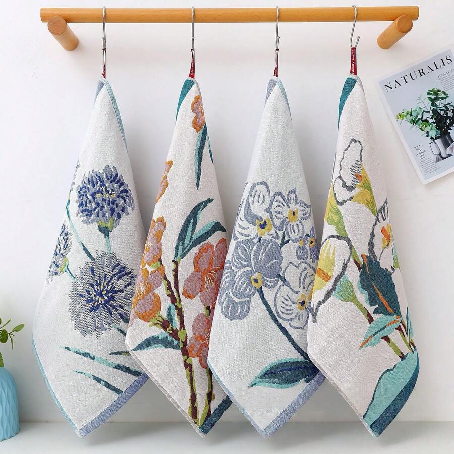Bộ 2/3 khăn bông 4 lớp dệt jacquard, thấm hút tốt, dày dặn, mềm mại và không xơ vải, thích hợp sử dụng tại nhà và khi đi du lịch. Khăn tắm dùng trong thẩm mỹ viện, khách sạn, thể thao, đồ dùng thiết yếu tại nhà, khăn tắm, chăm sóc da. - Nhiều màu - Xem 1