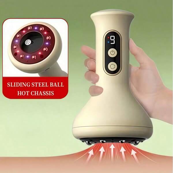 Elektrisches Schröpfgerät für Zuhause, aufladbarer Wärme-Moxibustion-Betrieb, kabellose Warmkompression, Meridian-Schaben-Therapie, Massagegerät
