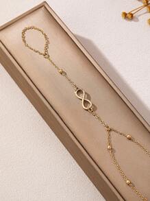 1 buc Inel de deget cu conector în formă de 8, la modă și simplu, pentru femei, accesorii zilnice, mărimea ca standard principal, nu cantitatea de boabe