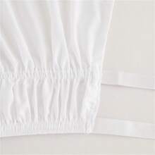 [18-Inch White Brushed Bed Skirt]Bed Skirt,Bed Skirt Queen Size,Queen Bed Skirt, Elegant 18-Inch White Polyester Bed Skirt - 90gsm Brushed Fabric With Double Elastic Bands, Contemporary Style, Machine Washable For Modern Bedroom Decor