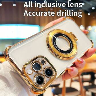 Magnetiskt skyddsskal med linsskydd, lämplig för iPhone 16/15 PRO Max, lyxigt transparent elektropläterat linsskydd för iPhone 13/11/12/14 Pro Max, S22 Ultra/S23 Ultra/S24 Ultra, vattentätt, stötsäkert, falltåligt, reptåligt