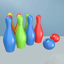 Set di 12 pezzi (10 birilli + 2 palline) di giocattoli da bowling, set da gioco di bowling interattivo mini per interni ed esterni, set di giocattoli da bowling divertenti per la famiglia
