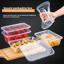 20/40 piezas Contenedores de almacenamiento desechables transparentes con tapa - Aptos para microondas, Envases de plástico para llevar, Contenedores de alimentos desechables a prueba de fugas, Cajas de almacenamiento de alimentos desechables rectangulares para el hogar, la cocina, comidas, fiestas, picnics, catering y embalaje de alimentos - Multicolor - Ver 1