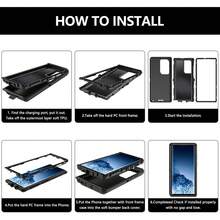 Rugged Shockproof Defender Phone Case For Galaxy S25 / S25+Plus / S25 Ultra / With Belt Clip - 黑橙 - 查看 2