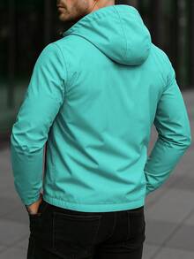 Chaqueta Rompevientos para Hombre Ligero – Estilo Urbano, Ideal para viento y Clima Fresco - Azul menta - Ver 3