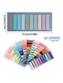 10pcs, 2000pcs Sticky Notes In Morandi Color, Index Tabs, Student Bookmarks For Bible Reading, Colored And Transparent Memo Stickers Back To School - Multicolor - View 3
