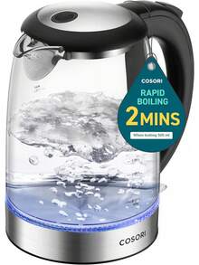 Cosori Electric Kettle, No Plastic Filter & Spout, Stainless Steel Inner Lid, Tea Kettle & Hot Water Boiler For Coffee & Tea, Water Heater & Teapot, Automatic Shut Off, Black, 1.7L/1500W - Ivory White - View 1