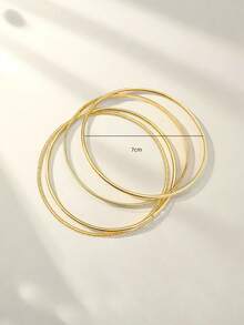 4 件套简约优雅复古圆形镂空花卉图案手链套装，百搭夏季度假时尚女士配饰 - 金色 - 查看 5