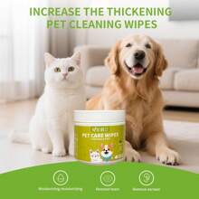 Pet Eye & Ear Wipes Extra-Large And Thickened (8cm In Diameter), Suitable For Cats And Dogs, Making Cleaning And Usage Easier. Gently Removes Tear Stains For Cats And Dogs-An Essential For Pet Eye Care. Ideal For Cleansing Your Pet's Face, Eyes, Ears, Paws, And Bottom.