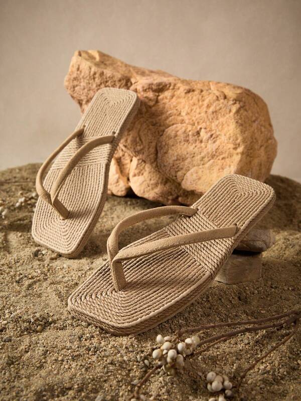 Tropiscape Women's Simple Style Slipper, Solid Soft Suede Flat Flip Flops With A Thin Vamp Strap Bohemia Chill Vacation Beach