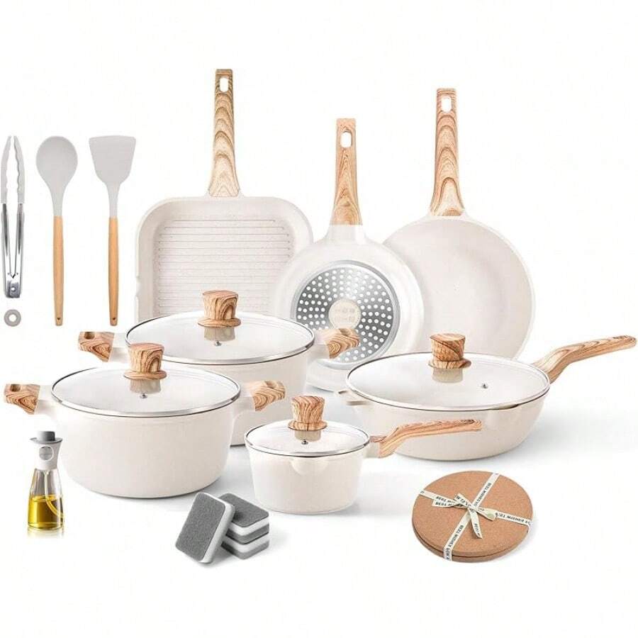 Cooking Sets - Beige Cookware+Grill Pan - View 1