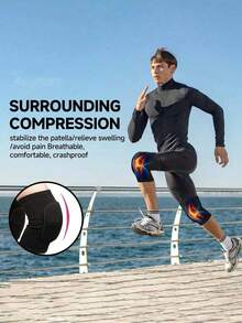 1pc Sports Knee Pads – Breathable Foam Padded Knee Sleeves For Running, Basketball, Football, Dance & Fitness – Adjustable S/M/L Sizes, Unisex Joint Support For Men & Women - Multicolor - View 4