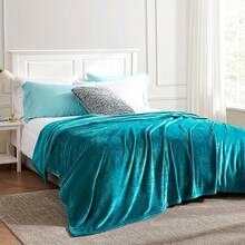 Sofa Blanket Living Room Cover SetFleece Blanket Twin Size, Soft Cozy Twin Blanket, Fuzzy Flannel Blanket Bed, Sofa, Couch, Travel, Camping, 60 X 80 Inches - 青色 - 查看 6