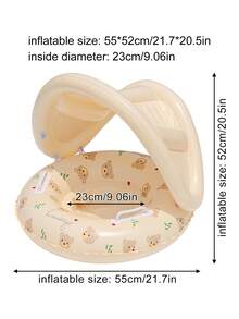 1pc Inflatable Bear And Rabbit Swim Ring, Thickened Summer Water Float Armband For Beach, Pool & Party, Beach Essentials, Beach Accessories - Multicolor - View 6