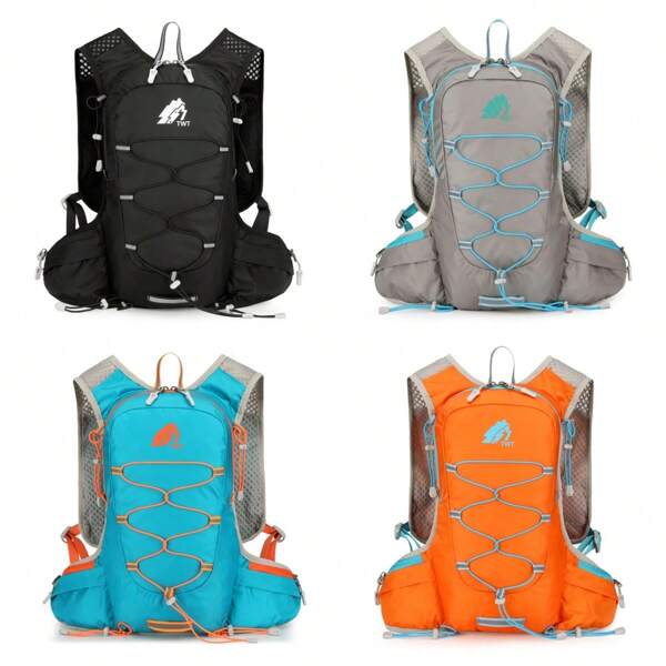 1 Stück leichtes Design Unisex Rucksack in Mehrfarbig aus Nylon mit großer Kapazität, einfach zu tragen, praktische Hydration, Doppel-Schulterriemen, mehrere Taschen, Outdoor Wanderrucksack (ohne Wasserbeutel)