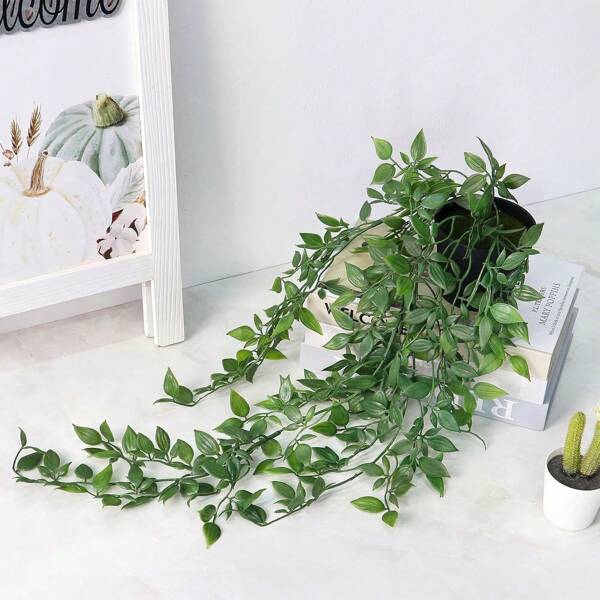 1 szt./2 szt. Sztuczne wiszące rośliny, sztuczne małe rośliny doniczkowe do DIY ściana kwiatowa, układ sceny, salon i sypialnia wazon kompozycja kwiatowa, ślub, impreza, dekoracja domu, nadzienie na biurko. Jesienne i wiosenne zbiory liści, wystrój domu, wystrój stołu, wystrój wiejskiego domu, na zewnątrz odporne na promieniowanie UV sztuczne kwiaty sztuczne rośliny do wiszącego ogrodu weranda okno skrzynka dekoracja zewnętrzna