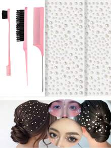 1pc/Girl Hair Stickers Pearl Stickers, Face Makeup Face Stickers Decorative Eyes, Children's Makeup Face And Eye Makeup Bright Diamond Tears DIY Acrylic Seven Color Diamond Stickers, Stage Color Diamond Stickers ,Hair Accessoires