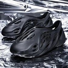 EVA Men Women Clogs Foam Runner Shoes For Women Men, Hollow Cloud Slippers Lightweight Slip-On Walking Sneakers Breathable Soft Beach Sandals Breathable Non-Slip Beach Shoes Casual Fashion Sports Sandals One Pair Arch Support Sandals - 黑色 - 查看 3