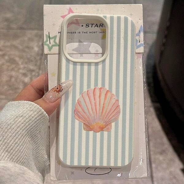 1 pieza Funda de teléfono celular de TPU a rayas y con diseño de caracol, compatible con iPhone//Redmi Smartphones