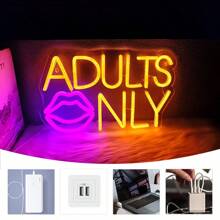 Let's /Adults Only/It's A Vibe/Live Nudes Neon Sign,Vibrant Lady Neon Sign For Wall Decor Letter LED Lights, For Bedroom, Dormitory, Bar, Man Cave, Birthday, Wedding, Parties, Home Decor, Girls Room, USB Power Supply Can Be Reused, Comes With Accessories, Easy To Install.