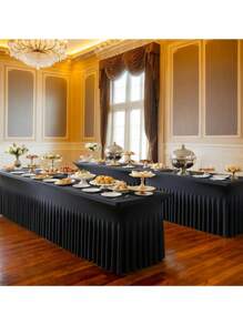 1 pieza Mantel de mesa de tela de espándex blanco, resistente a las arrugas y lavable, se ajusta a mesas de comedor rectangulares, funda elástica para mesa de patio, adecuada para bodas, banquetes, fiestas, estilo Ins de lujo, mantel elástico blanco para hotel, banquete, cumpleaños, conferencia