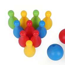 Set di 12 pezzi (10 birilli + 2 palline) di giocattoli da bowling, set da gioco di bowling interattivo mini per interni ed esterni, set di giocattoli da bowling divertenti per la famiglia