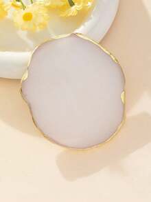 Resin White Nail Art Color Display Plate, Imitation Agate Design Golden Paint Nail Polish Palette Display Board Tools Lightweight And Portable Round Nail Art Mixing Palette Women And Girls,Nail Supplies,Nail Tools,Nail Art Tools,Back To School,Nails,Nail Tools Press On Nails - trắng - Xem 4